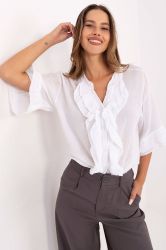 White Cotton Shirt in Boho Style