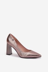 Women’s Metallic Grey Elegant Pumps Vinceza
