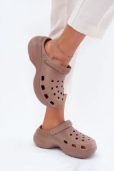 Women’s Brown Foam Clogs Big Star with Massive Sole