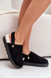 Women’s Eco-Suede Platform Slippers with Warm Shearling Lining