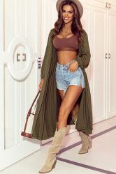Women’s Long Olive Green Cardigan