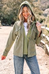 Women’s Green Two-in-One Hooded Jacket