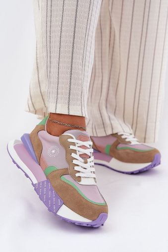 Big Star Women’s Suede and Fabric Sneakers with HI-POLY Insole