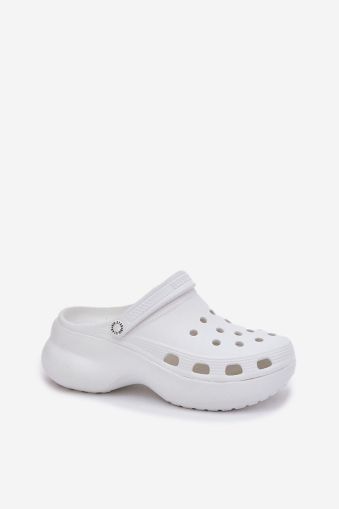 Women’s White Foam Clogs Big Star with Massive Sole