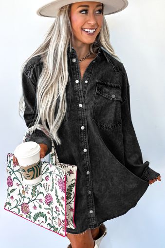 Women’s 100% Cotton Denim Shirt Dress