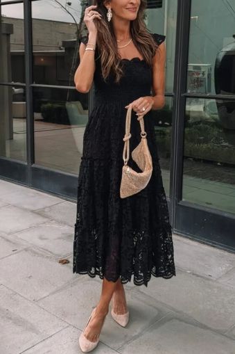 Black Long Sleeve Lace High Low Satin Prom Dress