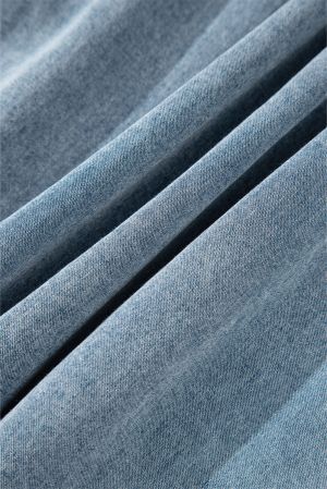 Sleeveless Cotton Chambray Dress with Ruffle Hem and Bow Tie Neck