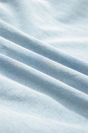 Sleeveless Cotton Chambray Dress with Ruffle Hem and Bow Tie Neck