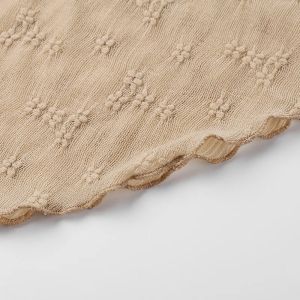 Beige Tie-Front Bustier Crop Top
