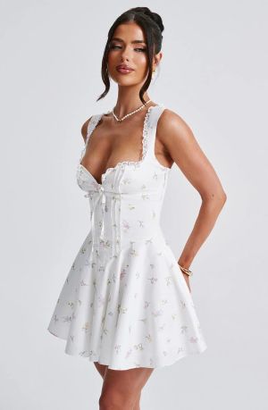 Floral Corset-Style Mini Dress with Flattering Fit