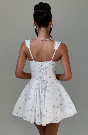 Floral Corset-Style Mini Dress with Flattering Fit