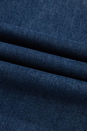 High Waist Wide Leg Denim Jeans with Front Pockets