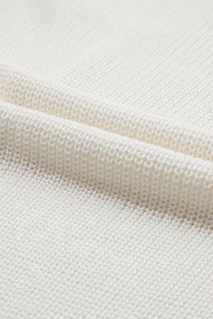White Central Seam Cowl Neck Sweater Vest