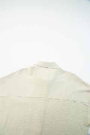 Beige Textured Button-Up Shirt