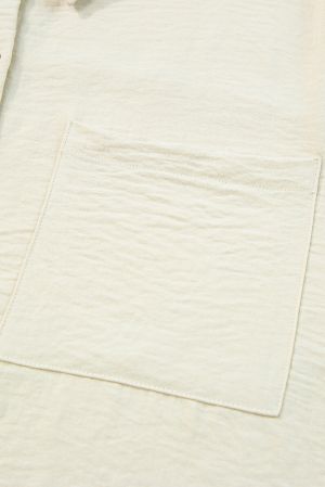 Beige Textured Button-Up Shirt