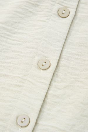 Beige Textured Button-Up Shirt