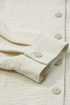 Beige Textured Button-Up Shirt