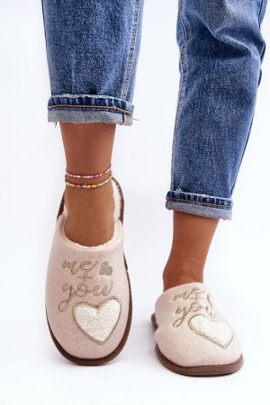 Cozy Slippers with "Me + You" Embroidery