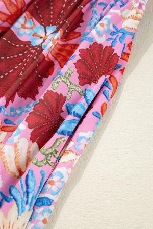 Colorful Summer Maxi Dress with Front Tie