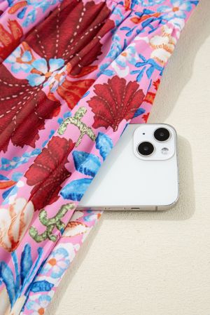 Colorful Summer Maxi Dress with Front Tie