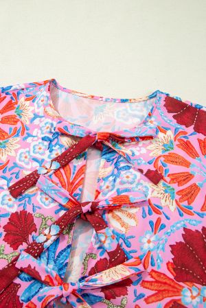 Colorful Summer Maxi Dress with Front Tie