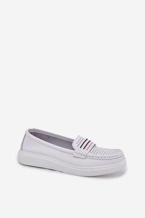 Women’s Natural Leather Loafers with Clean Design