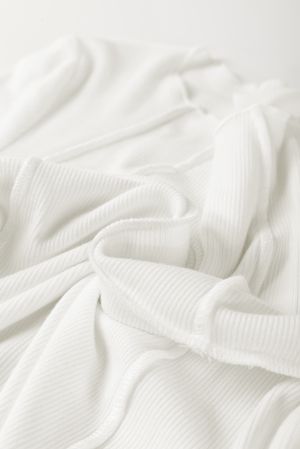 White Long Sleeve Top with Exposed Seams