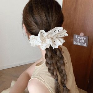 Light Beige Embroidered Scrunchie
