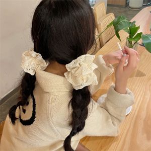 Light Beige Embroidered Scrunchie