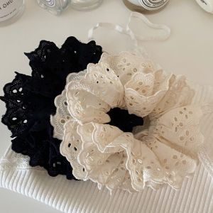 Light Beige Embroidered Scrunchie