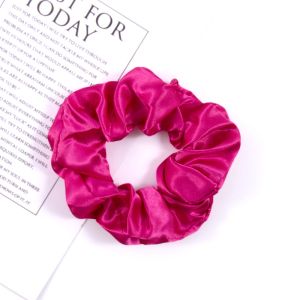 Fuchsia Satin Scrunchie
