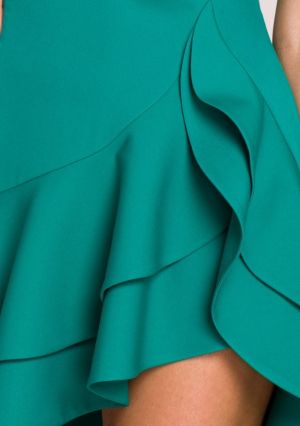 Elegant Turquoise Dress with Asymmetric Hem MOE (Made of Emotion)