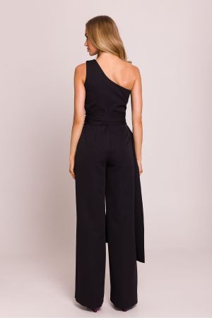 Asymmetric Black Jumpsuit with Sash MOE (Made of Emotion)