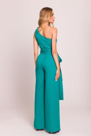 Asymmetric Turquoise Jumpsuit with Sash MOE (Made of Emotion)
