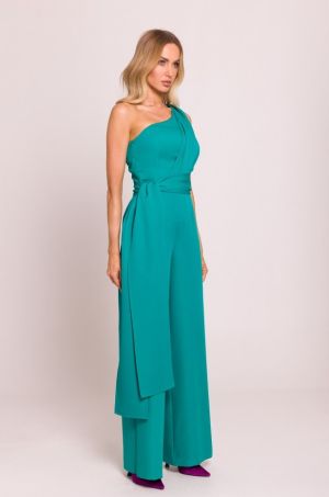 Asymmetric Turquoise Jumpsuit with Sash MOE (Made of Emotion)