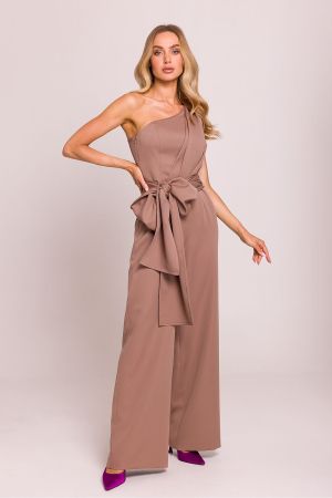 Asymmetric Mocca Jumpsuit with Sash MOE (Made of Emotion)