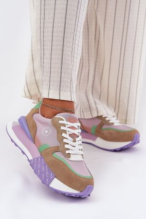 Big Star Women’s Suede and Fabric Sneakers with HI-POLY Insole