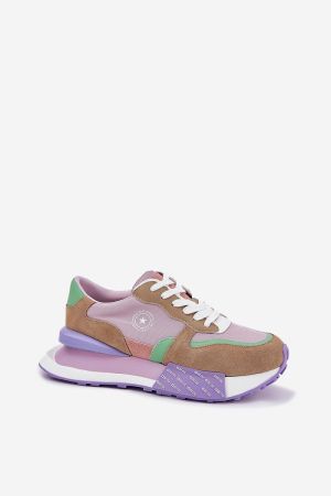 Big Star Women’s Suede and Fabric Sneakers with HI-POLY Insole
