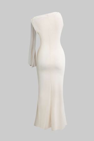One-Shoulder Black Dress with Clean Straight Cut