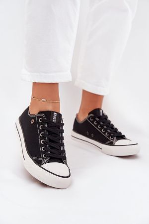 Women’s Black Canvas Sneakers by Big Star with Rubber Sole