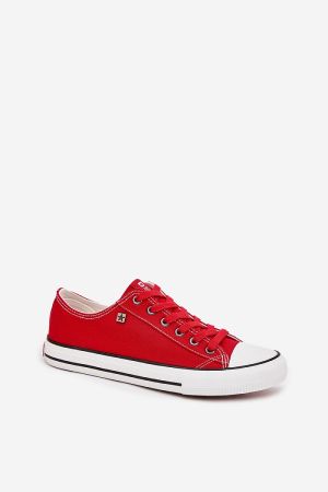 Women’s Red Canvas Sneakers by Big Star with Rubber Sole