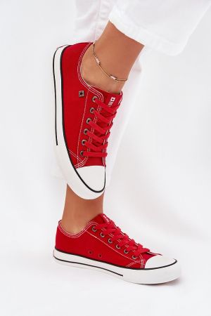 Women’s Red Canvas Sneakers by Big Star with Rubber Sole