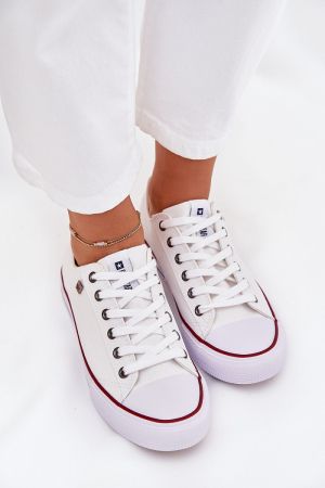Women’s White Canvas Sneakers by Big Star with Rubber Sole