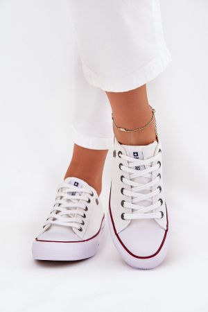Women’s White Canvas Sneakers by Big Star with Rubber Sole