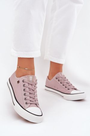 Women’s Dusty Pink Canvas Sneakers by Big Star with Rubber Sole