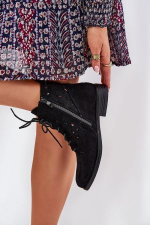 Women’s Black Suede Ankle Boots S.Barski