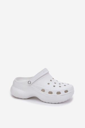 Women’s White Foam Clogs Big Star with Massive Sole