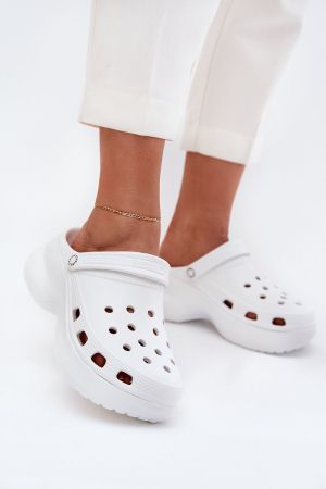 Women’s White Foam Clogs Big Star with Massive Sole