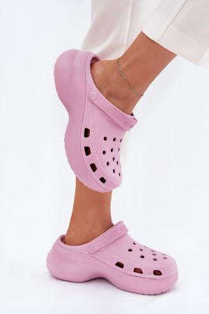Women’s Pink Foam Clogs Big Star with Massive Sole