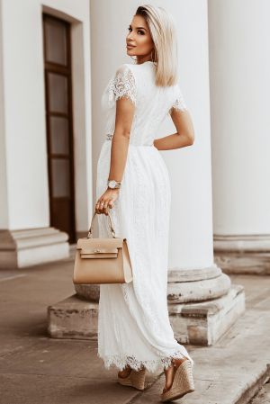 White Fill Your Heart Lace Maxi Dress